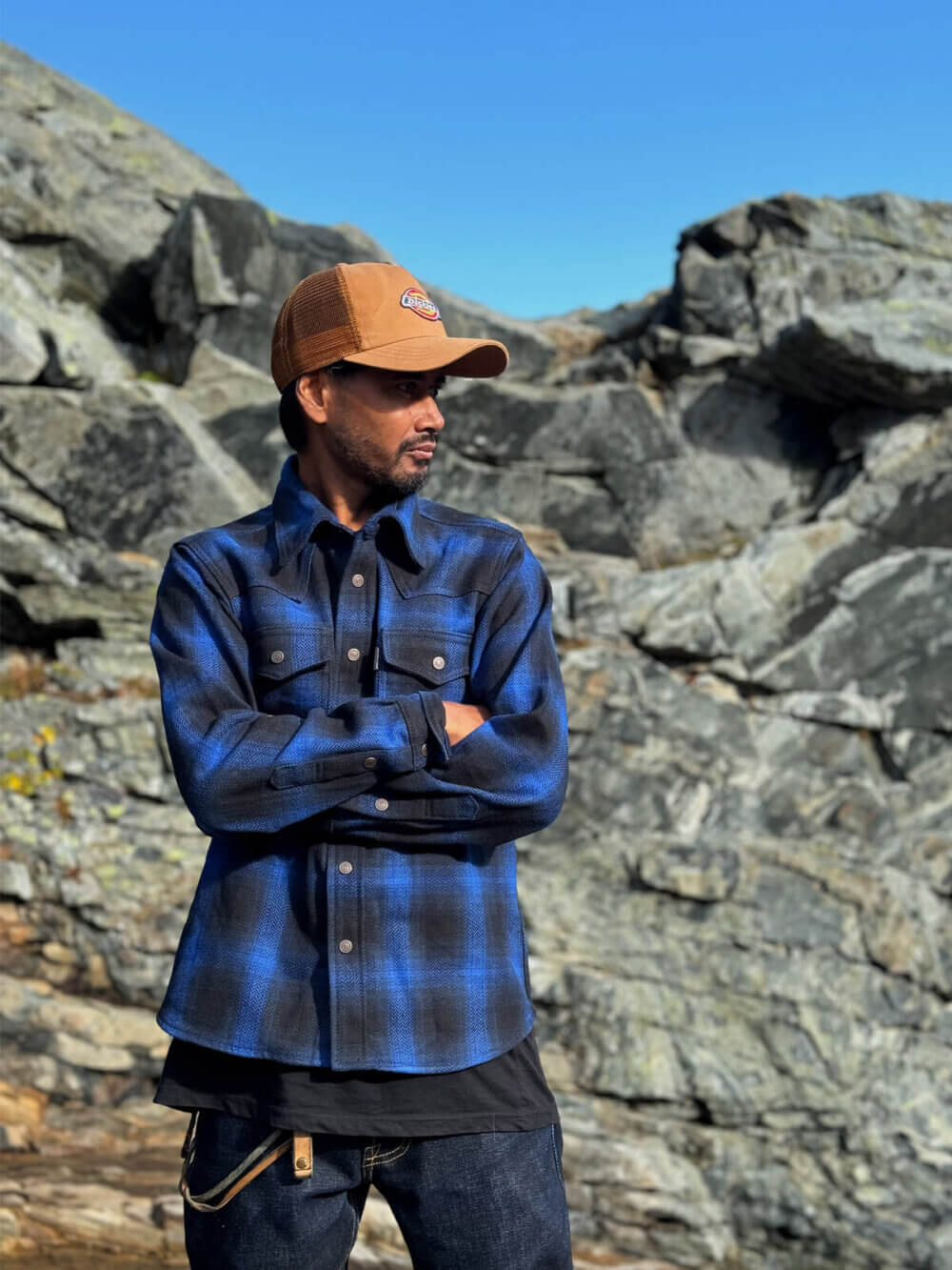 13.5oz Heavyweight Flannel Ombré Herringbone Shirt - Blue - Image 7