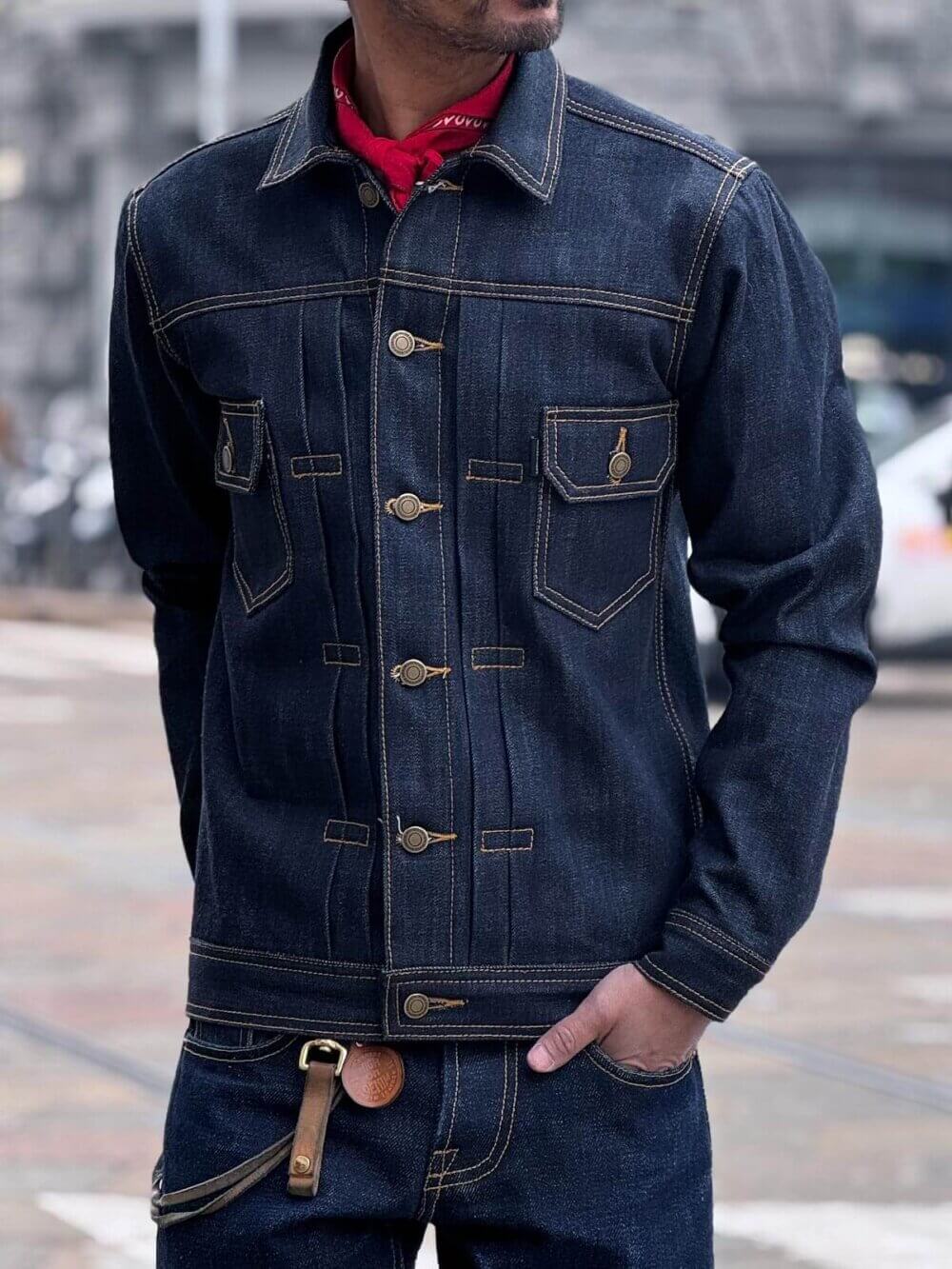 13.5oz Classic Indigo Selvedge Denim Jacket - Image 5