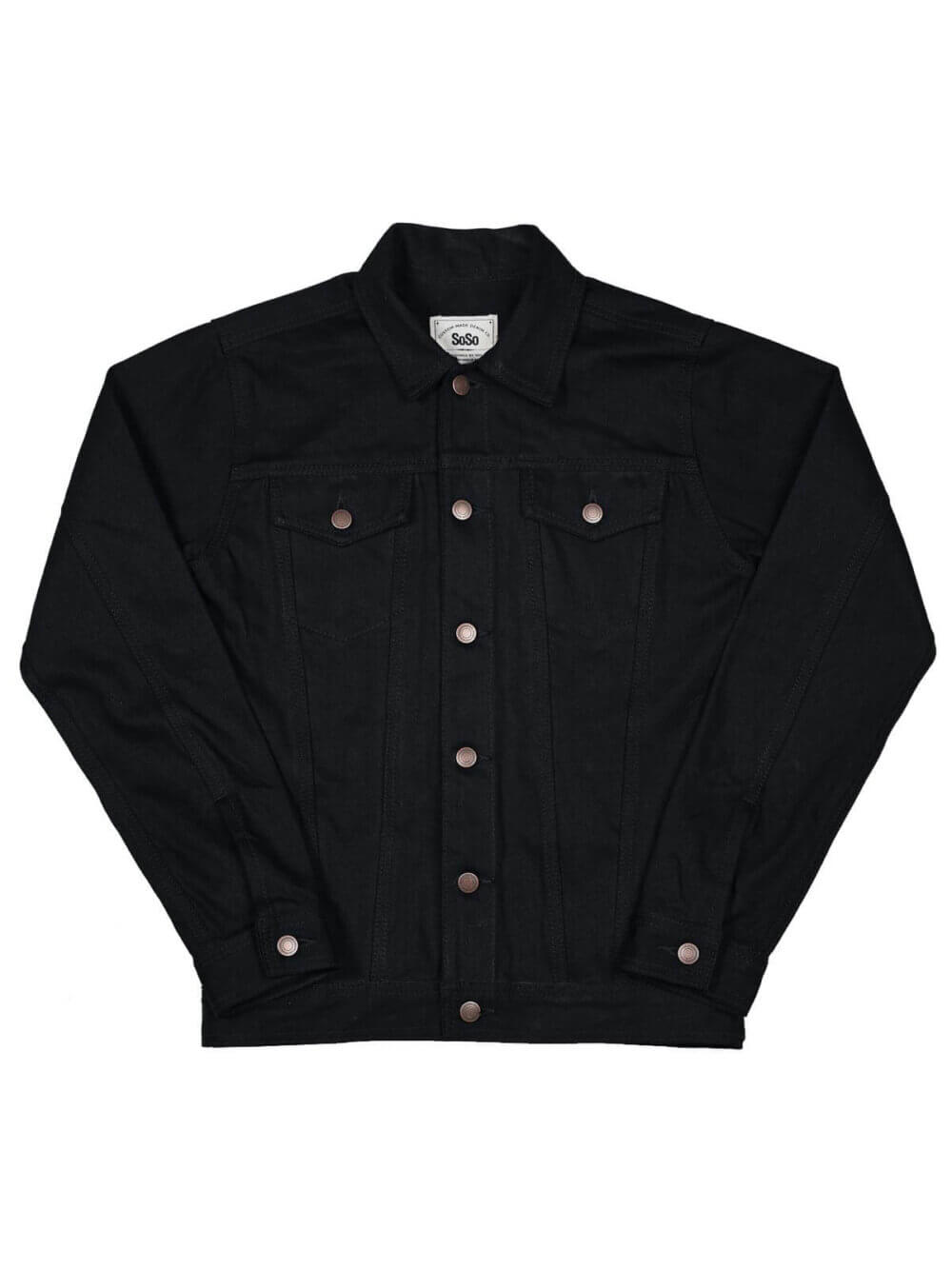 13.5oz Classic Black Selvedge Denim Jacket - Image 3