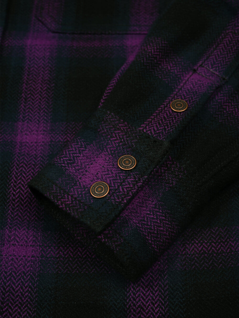 13.5oz Heavyweight Flannel Ombré Herringbone Shirt - Purple - Image 8