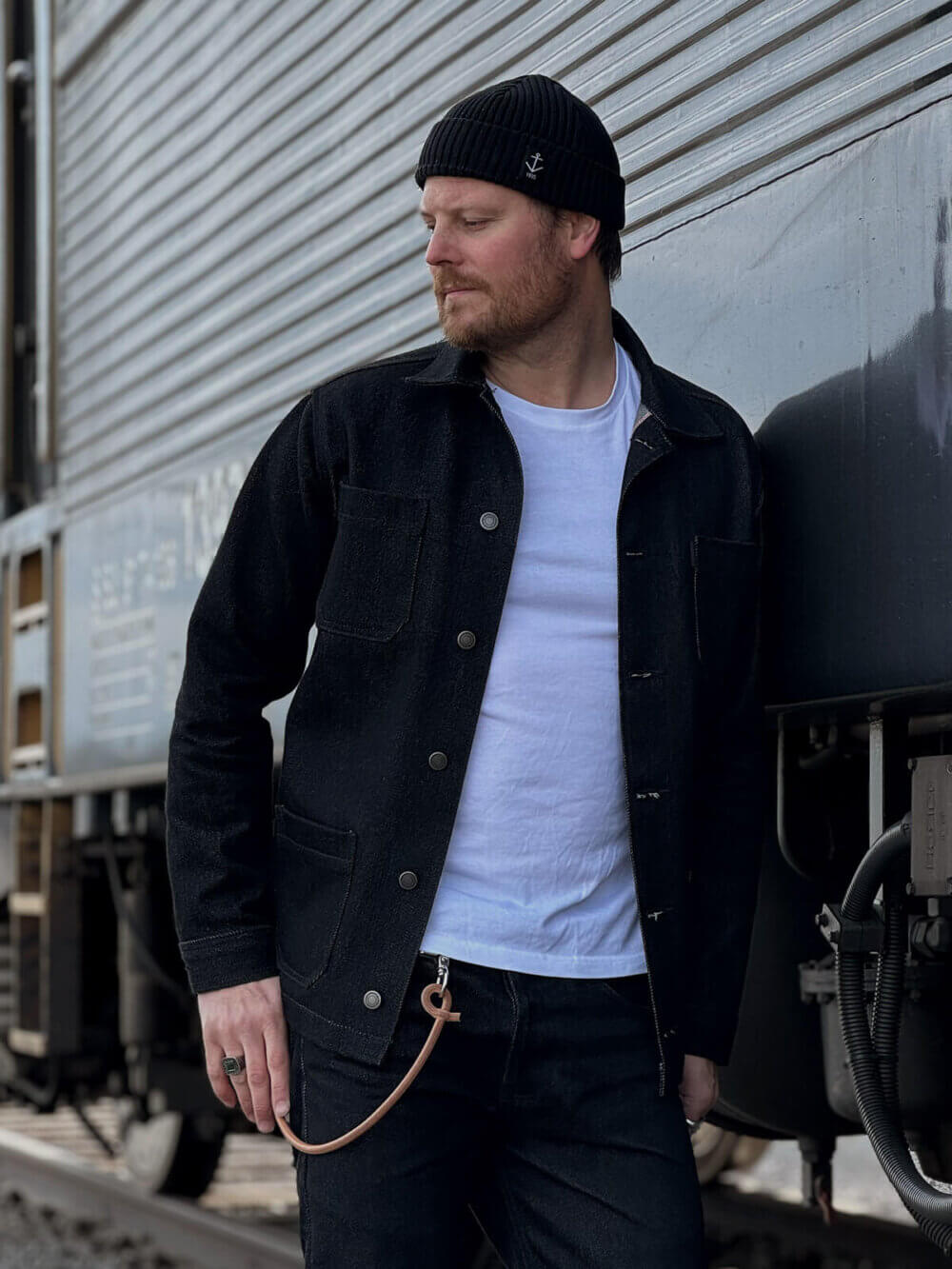 20oz Ghost Black Selvedge Denim Jacket - Image 5