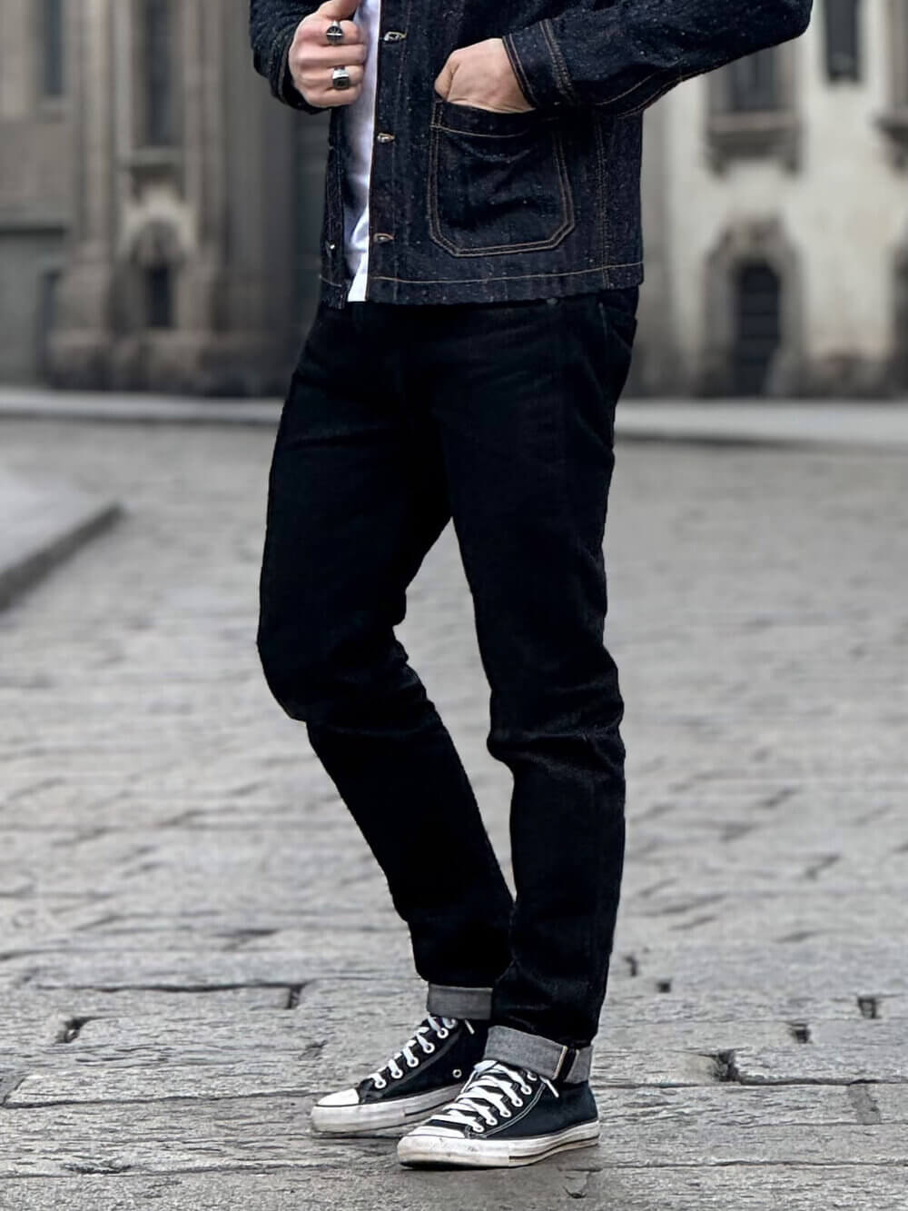 20oz Ghost Black Selvedge Denim Jeans - Image 8