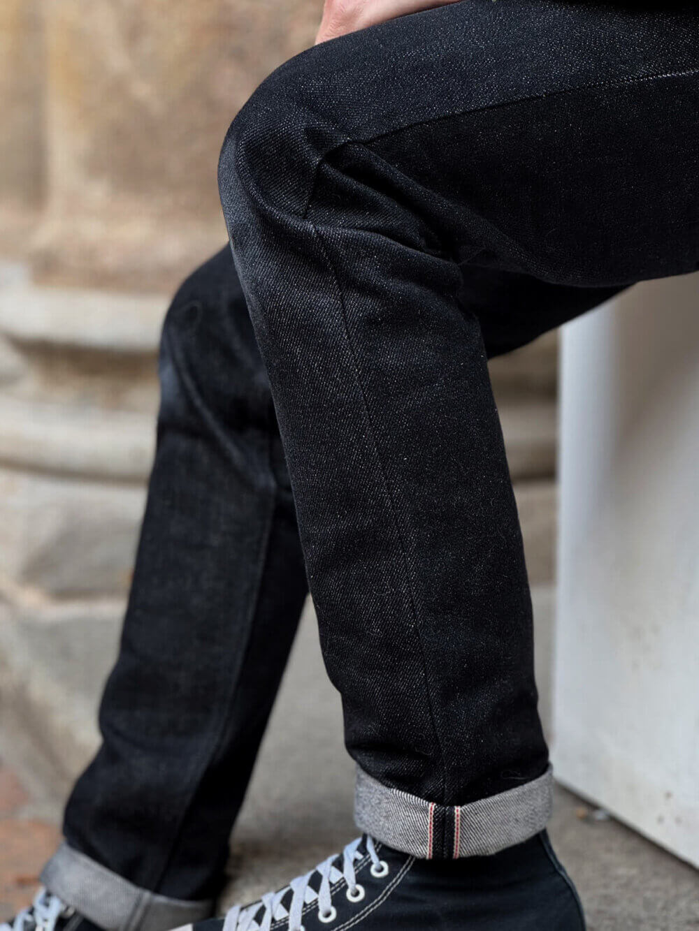 20oz Ghost Black Selvedge Denim Jeans - Image 10