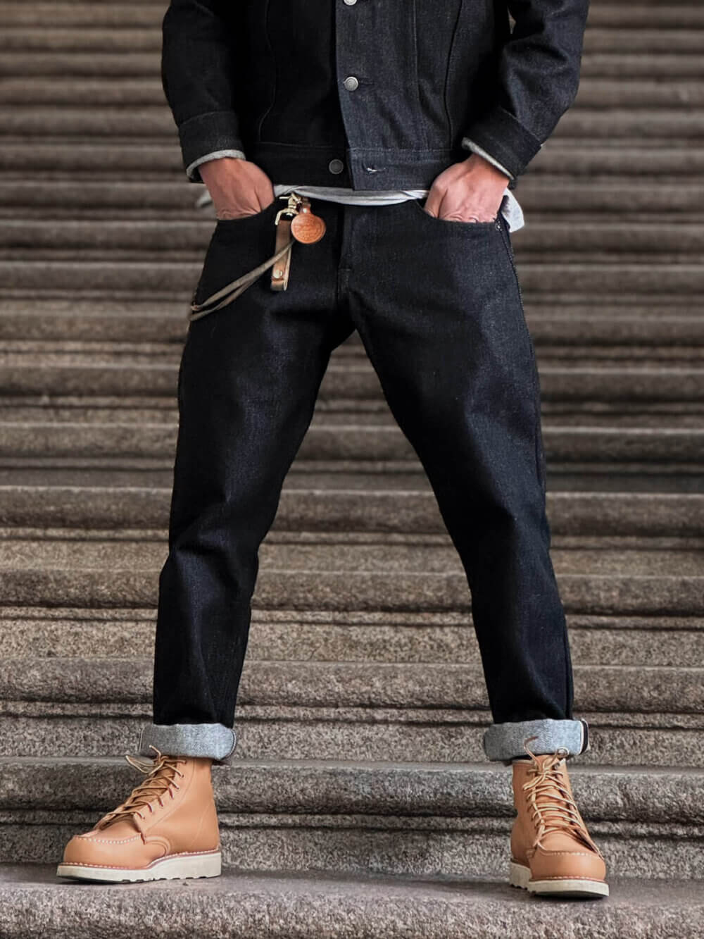 20oz Ghost Black Selvedge Denim Jeans - Image 7