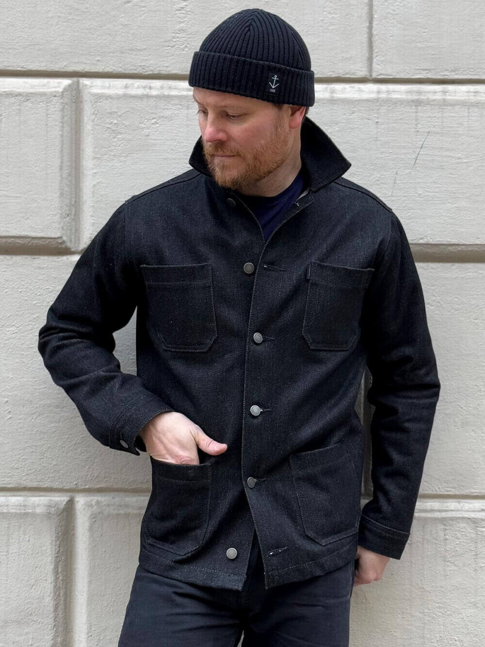 20oz Ghost Black Selvedge Denim Jacket - Image 7