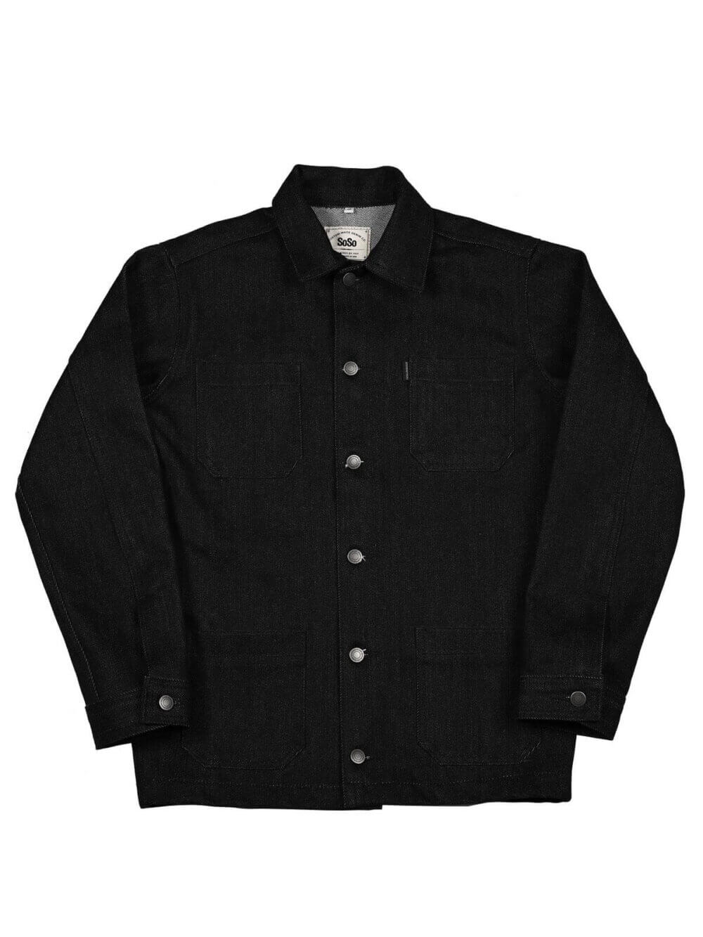 20oz Ghost Black Selvedge Denim Jacket - Image 3