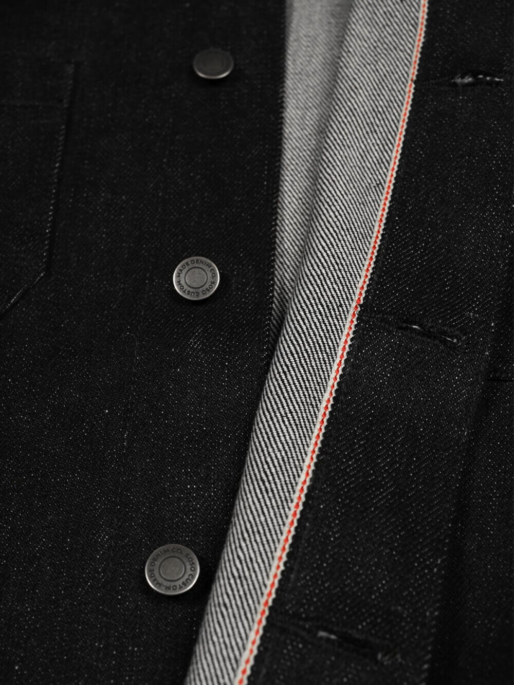 20oz Ghost Black Selvedge Denim Jacket - Image 12