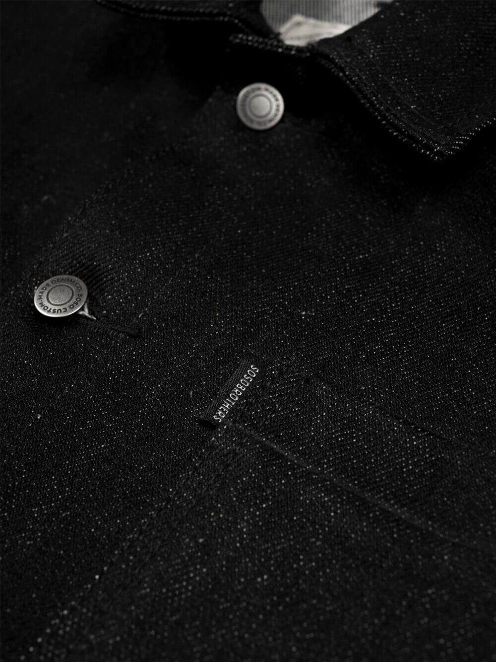 20oz Ghost Black Selvedge Denim Jacket - Image 13