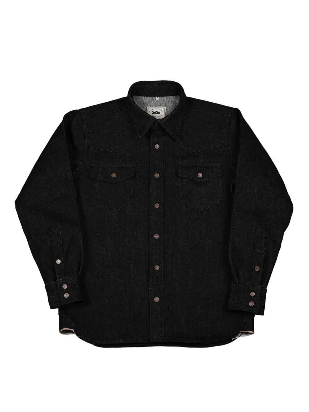 20oz Ghost Black Selvedge Denim Shirt - Image 3