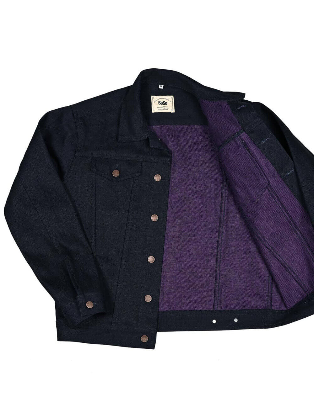 22oz Purple Weft Selvedge Denim Jacket - Image 5