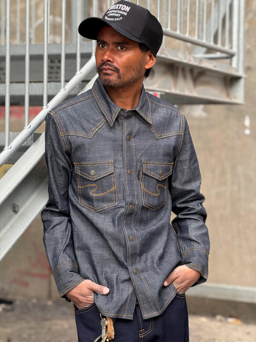 8oz Indigo Breeze Selvedge Denim Shirt - Image 4