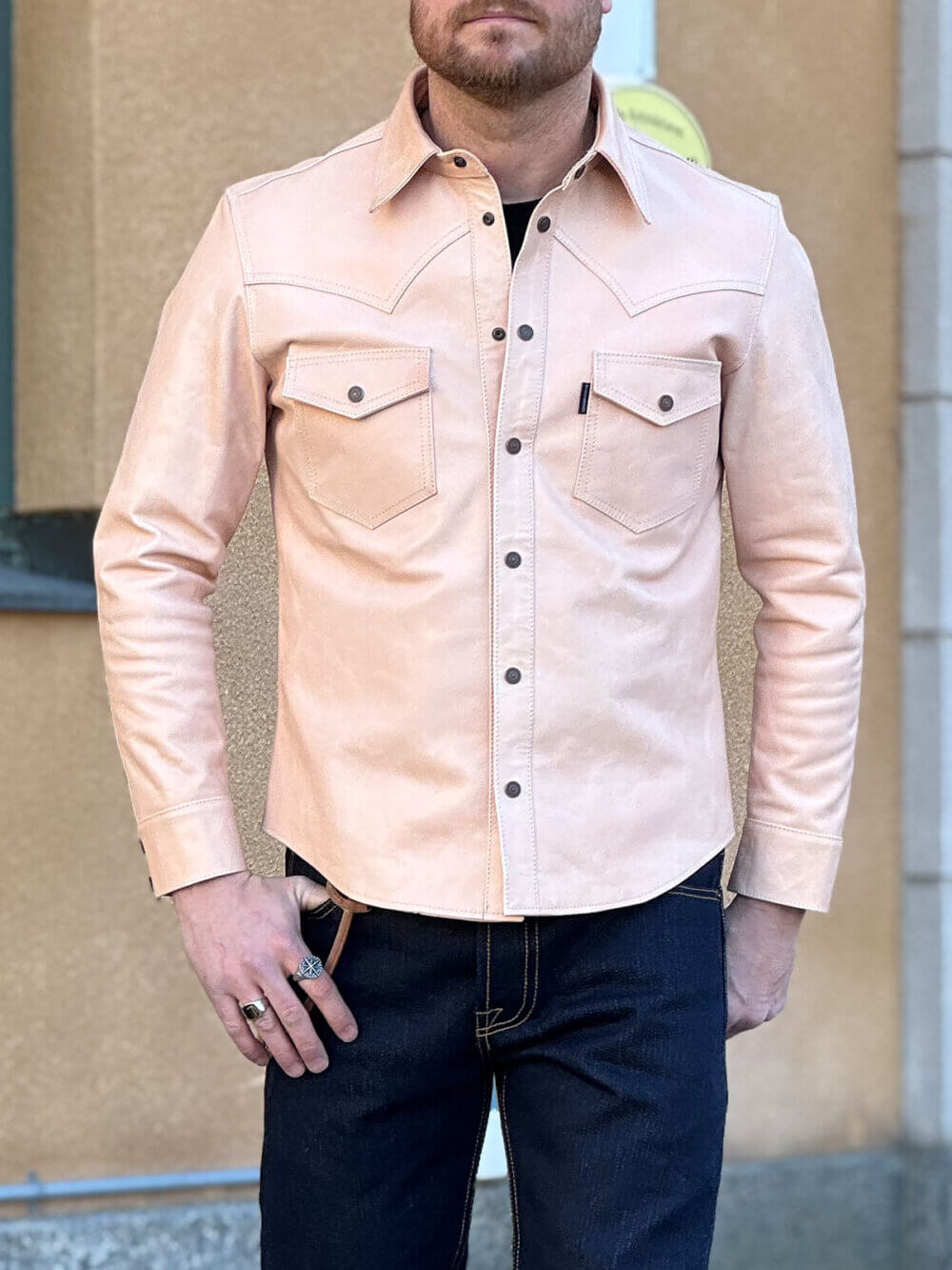 Full Grain Veg Tan Natural Leather - Shirt - Image 3