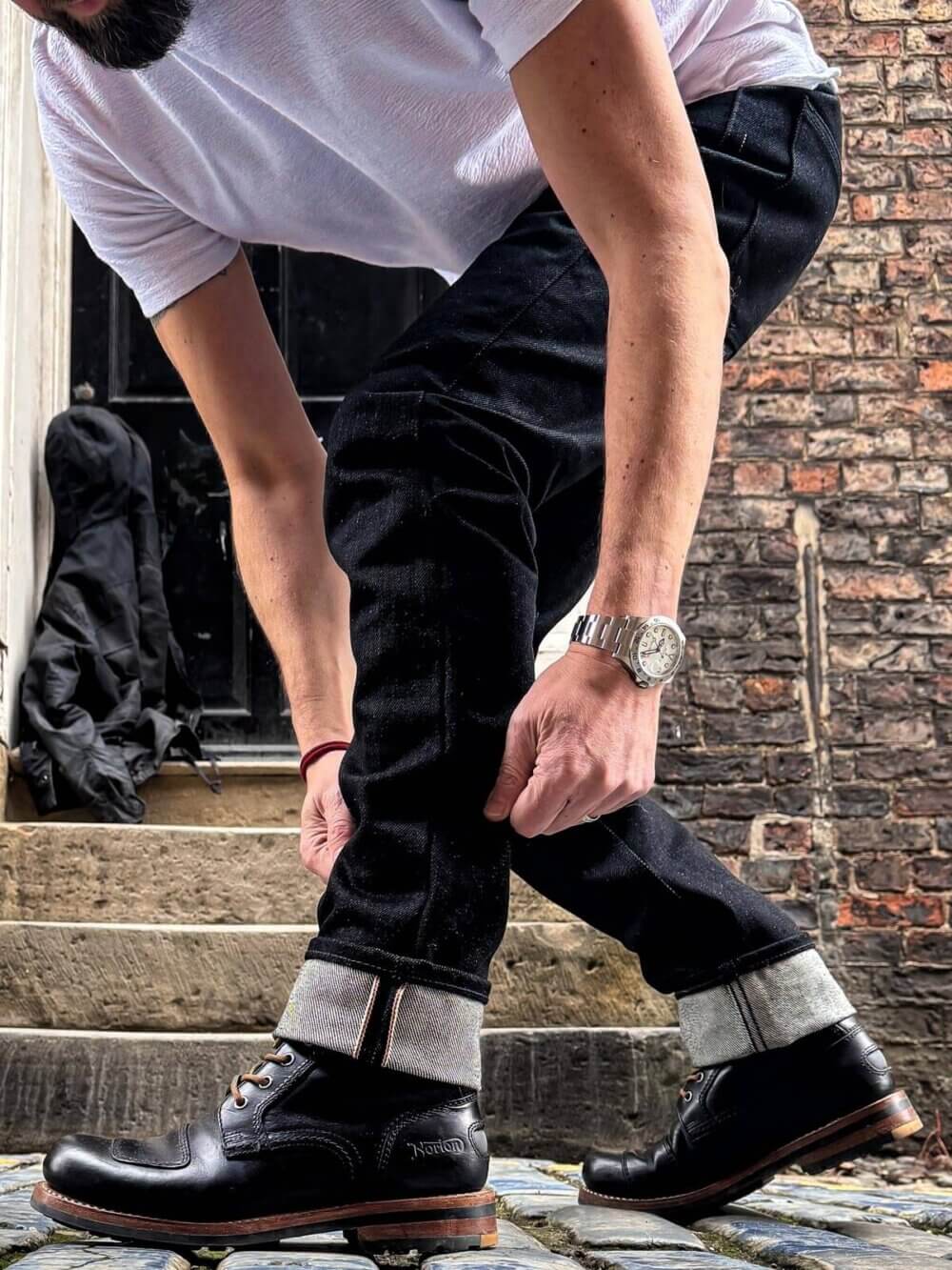 20oz Ghost Black Selvedge Denim Jeans - Image 11