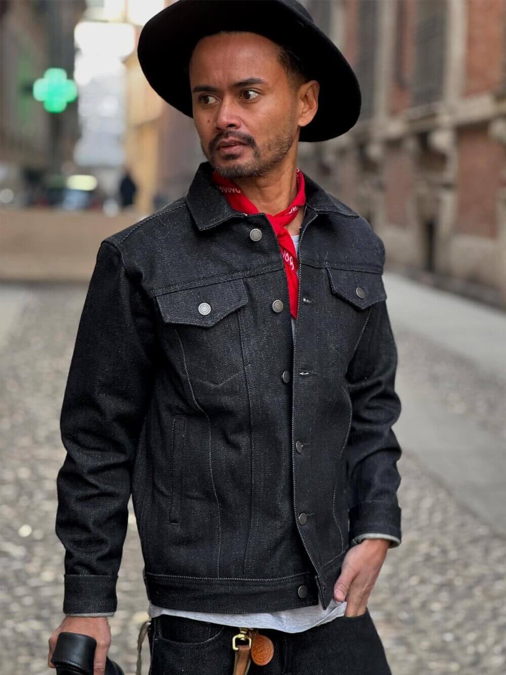 20oz Ghost Black Selvedge Denim Jacket - Image 8