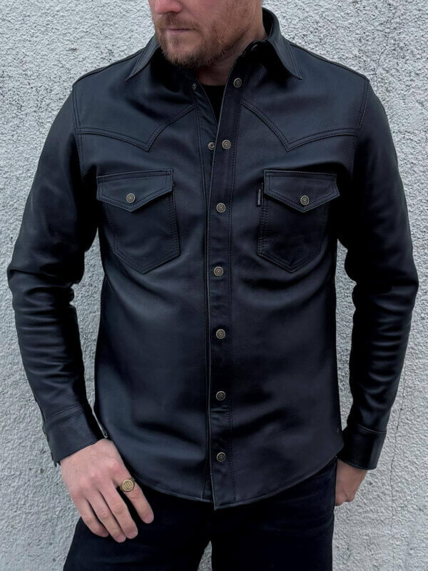 Full Grain Onyx Black Leather - Shirt