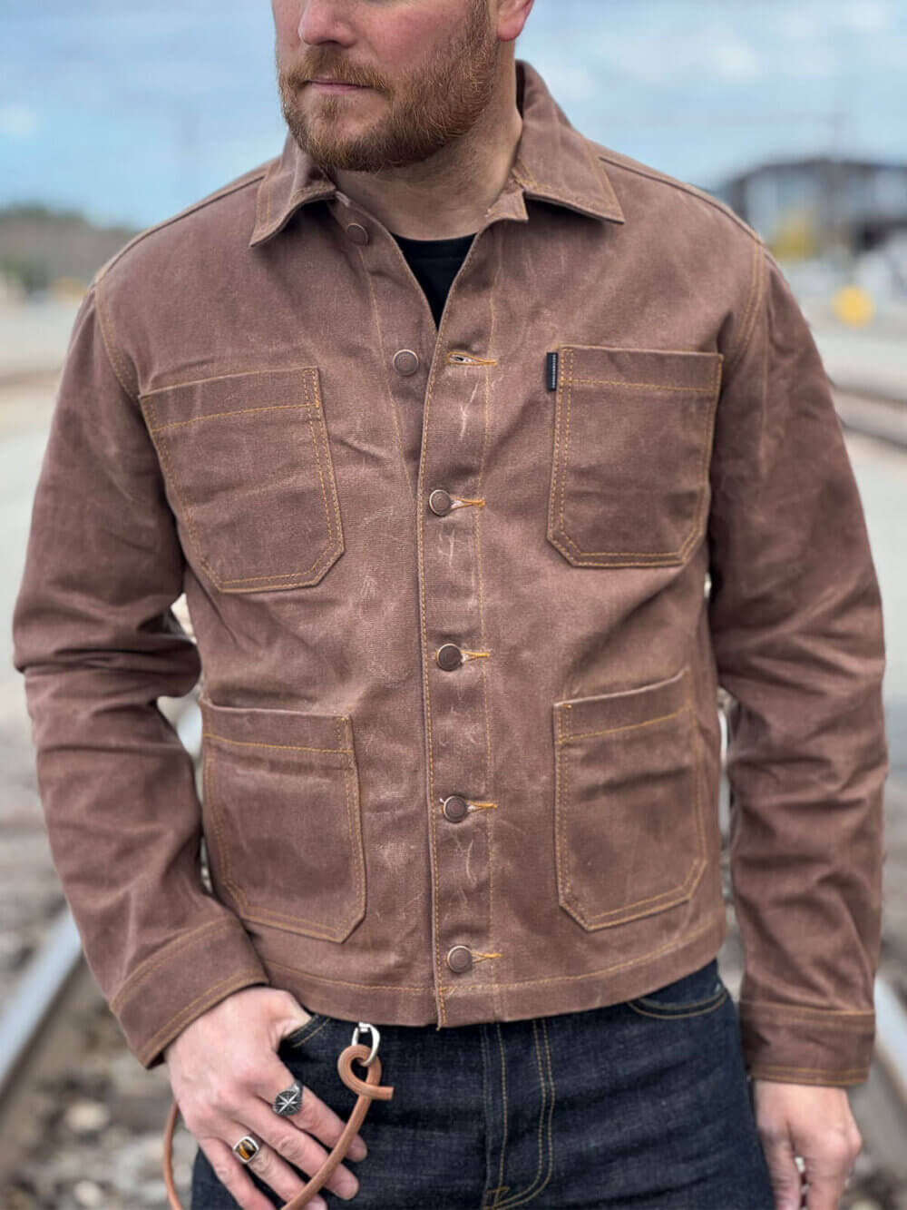 13oz Brown Canvas Waxed Denim Jacket