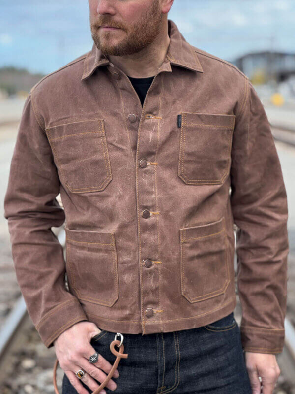 13oz Brown Canvas Waxed Denim Jacket
