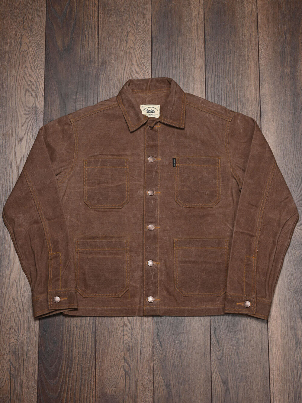 13oz Brown Canvas Waxed Denim Jacket - Image 2