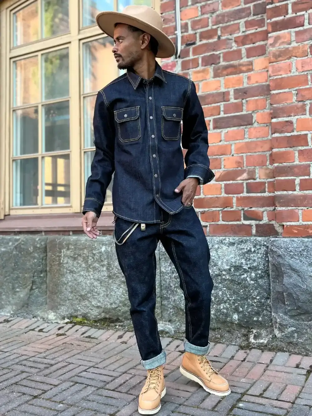 13.5oz Classic Indigo Selvedge Denim Shirt - Image 5