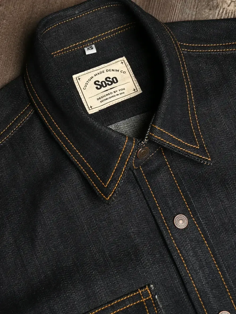 13.5oz Classic Indigo Selvedge Denim Shirt - Image 8
