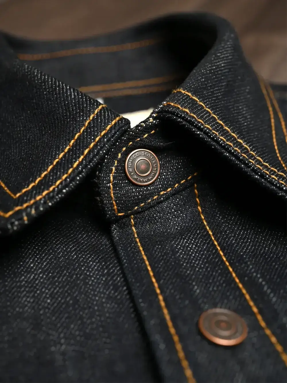 13.5oz Classic Indigo Selvedge Denim Shirt - Image 7