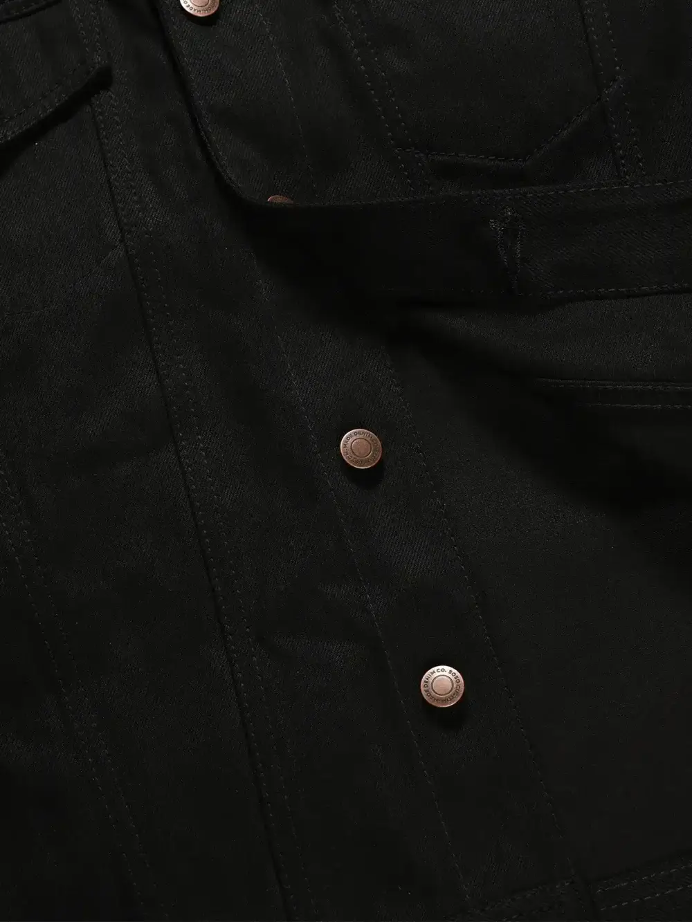13.5oz Classic Black Selvedge Denim Jacket - Image 5