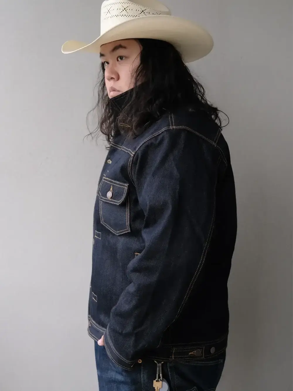 20oz Ghost Indigo Selvedge Denim Jacket - Image 3