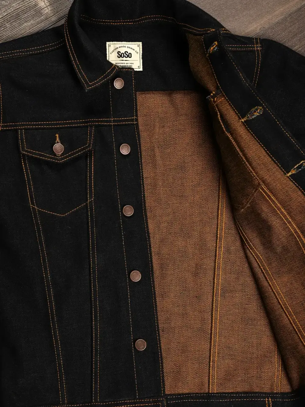 22oz Copper Weft Selvedge Denim Jacket - Image 6