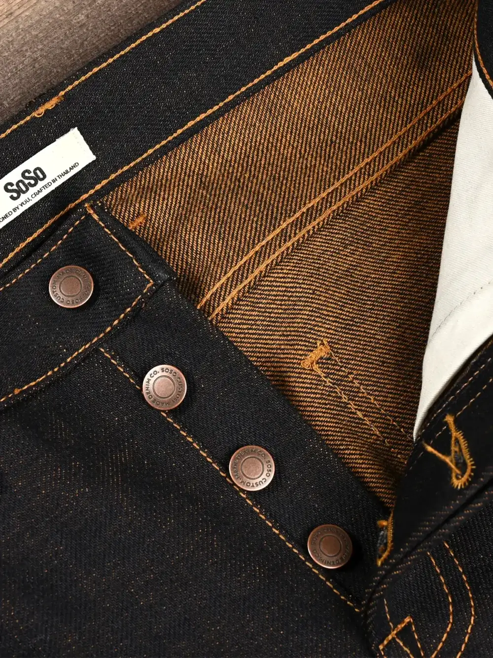 22oz Copper Weft Selvedge Denim Jeans - Image 8