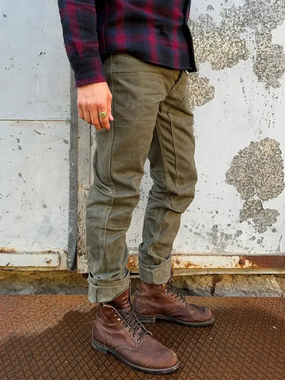 13oz Army Canvas Waxed Denim Jeans - Image 8
