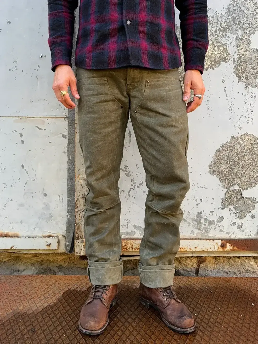 13oz Army Canvas Waxed Denim Jeans - Image 9