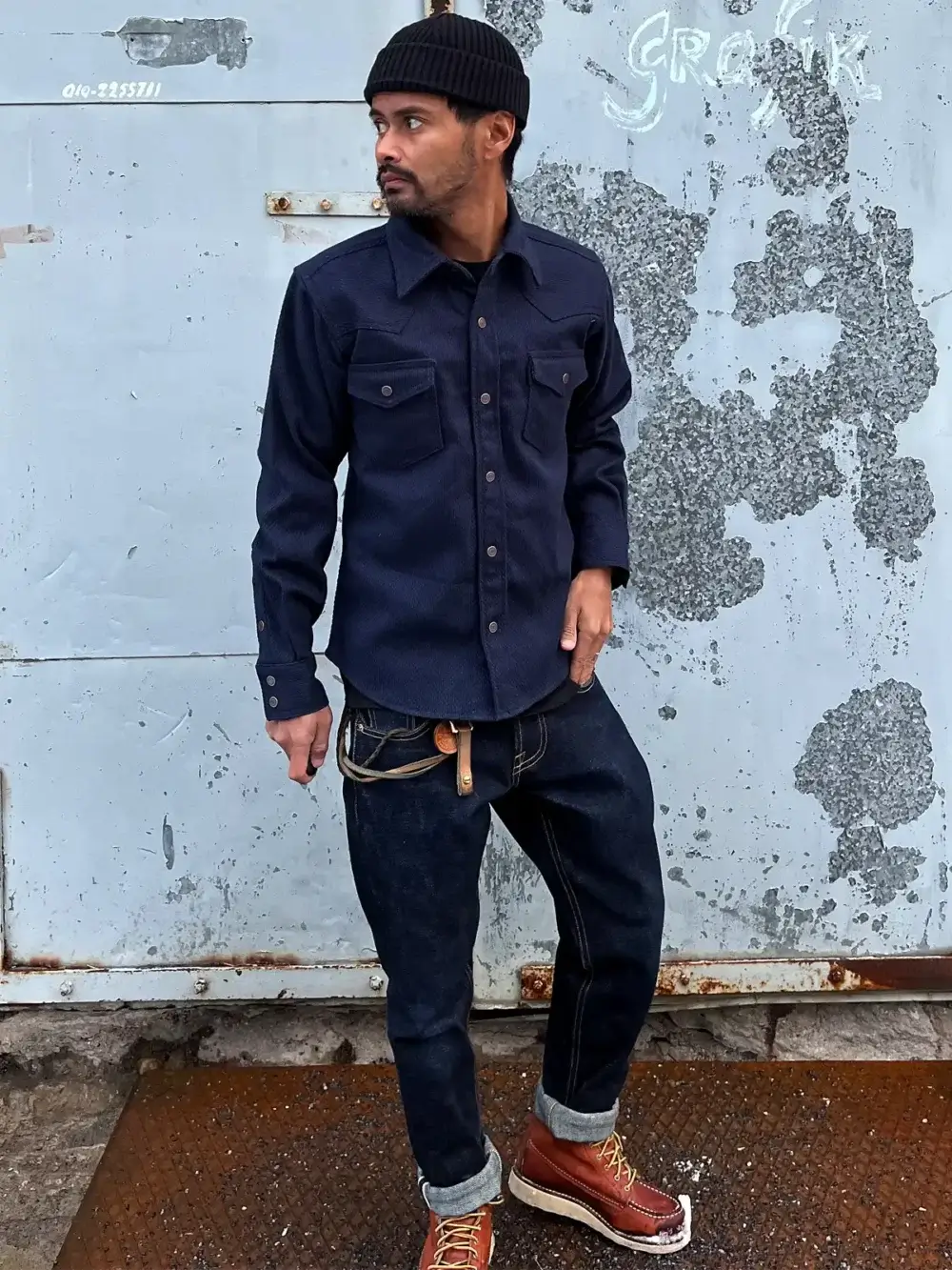 12oz Indigo Sashiko Denim Shirt - Image 3