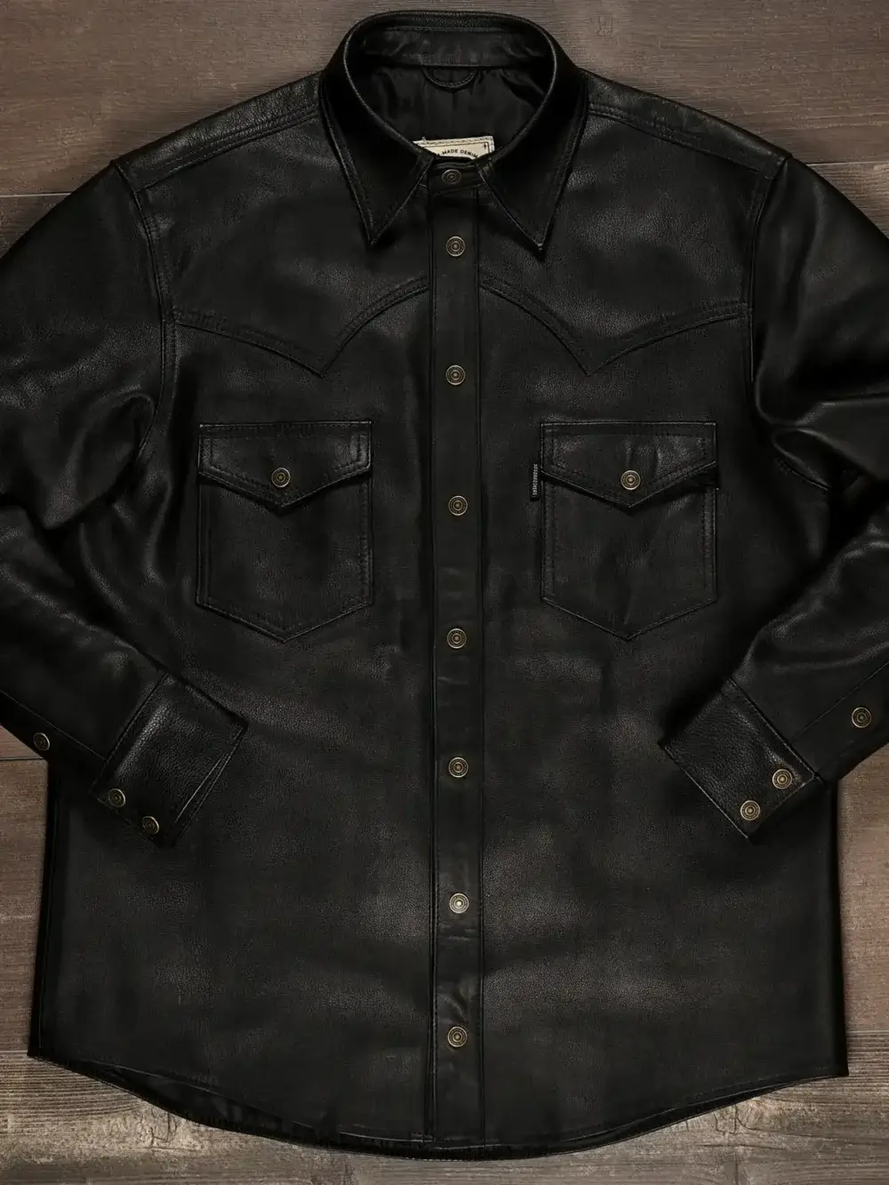 Full Grain Onyx Black Leather - Shirt - Image 4