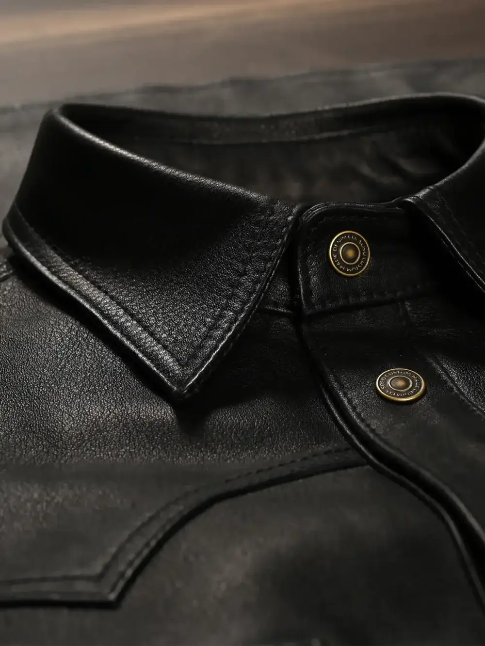 Full Grain Onyx Black Leather - Shirt - Image 2