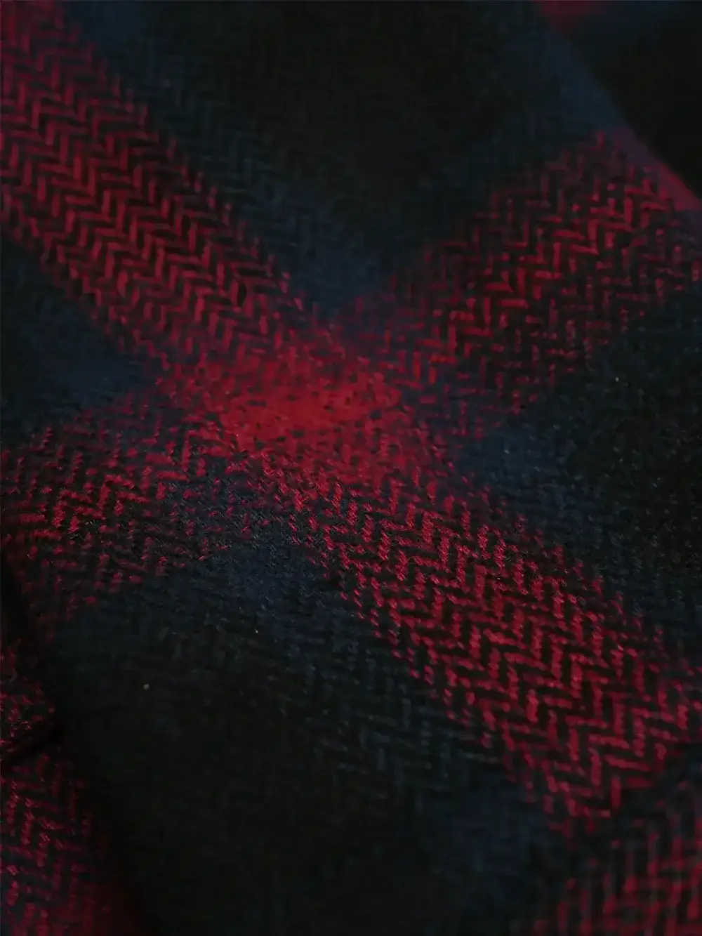 13.5oz Heavyweight Flannel Ombré Herringbone Shirt - Red - Image 10