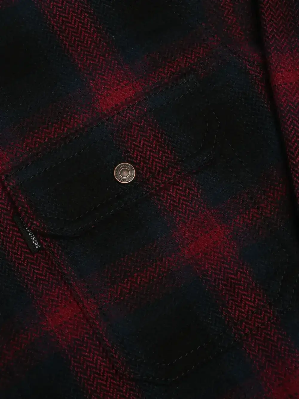 13.5oz Heavyweight Flannel Ombré Herringbone Shirt - Red - Image 7