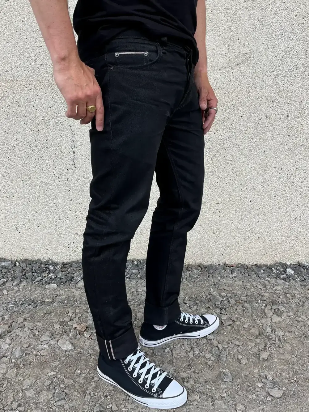13.5oz Classic Black Selvedge Denim Jeans - Image 6