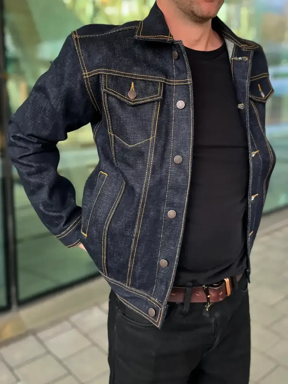 25oz Ghost Indigo Selvedge Denim Jacket - Image 4