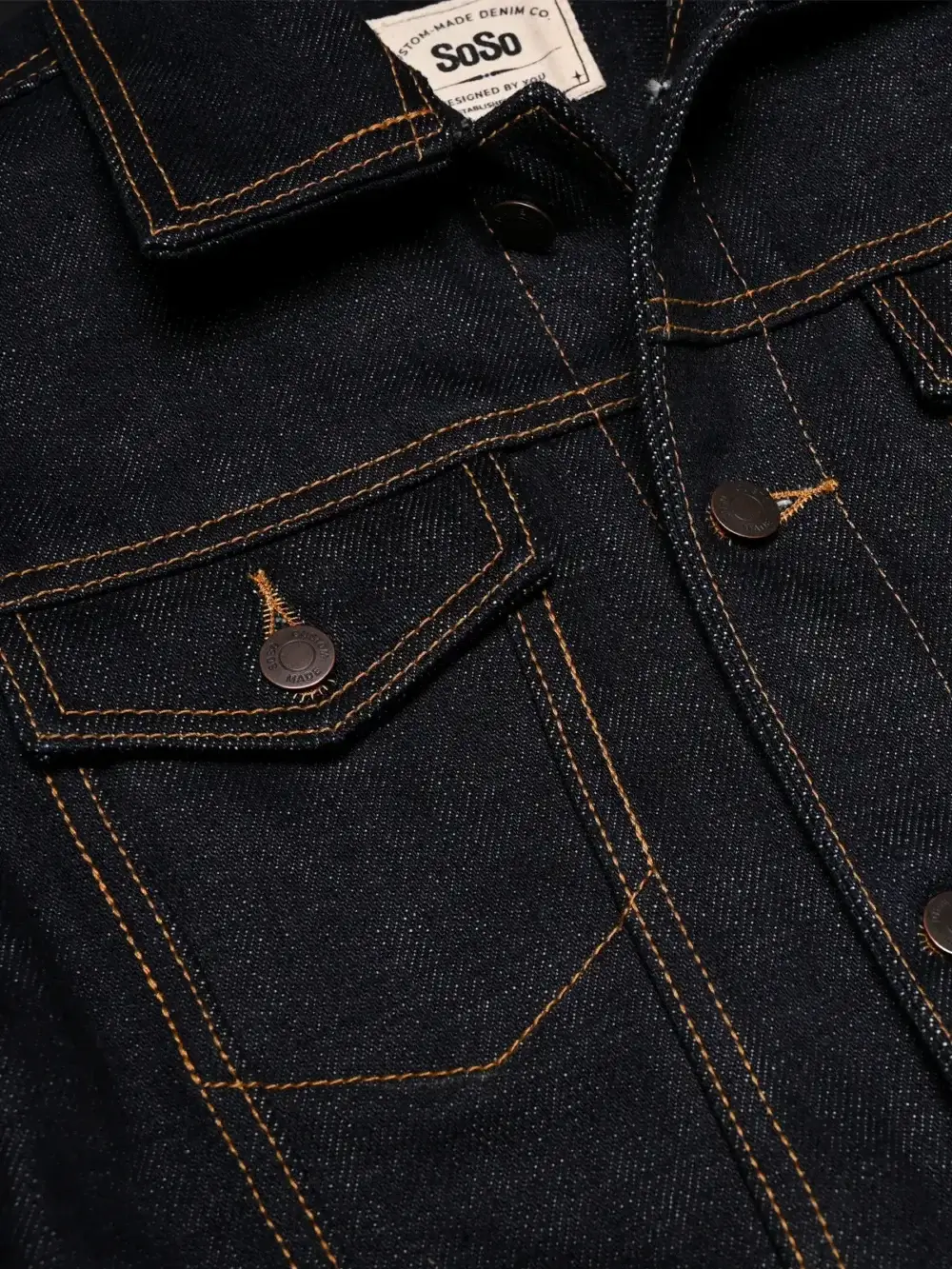 25oz Ghost Indigo Selvedge Denim Jacket - Image 5