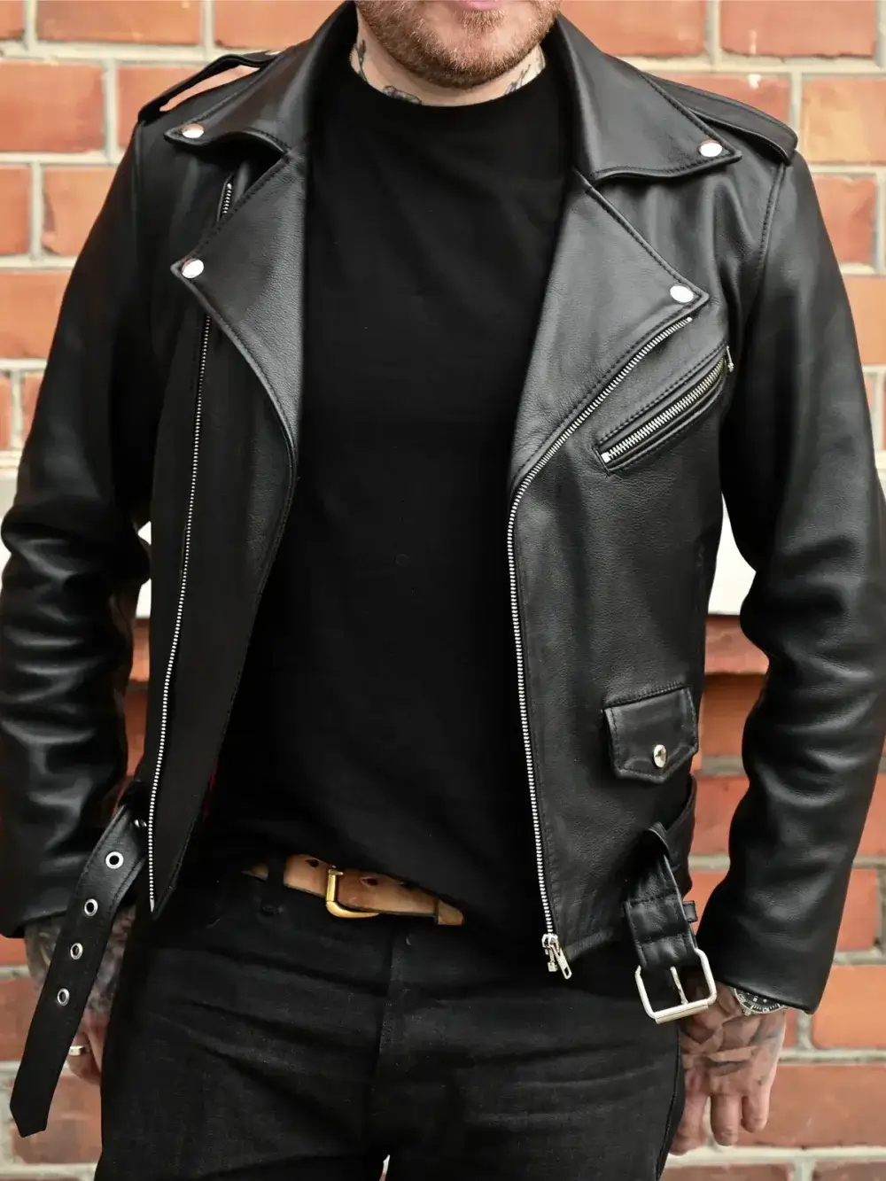 Full Grain Onyx Black Leather - Jacket - Image 4